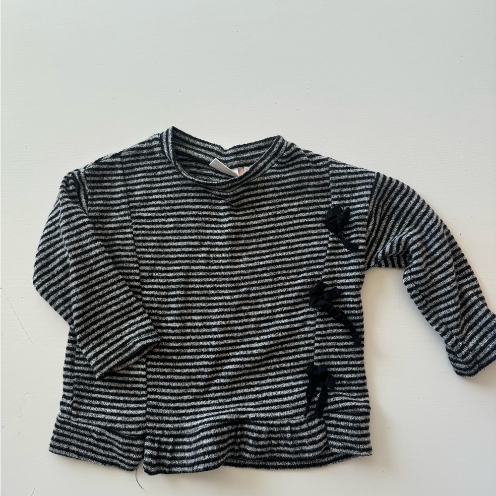 Striped Black and Gray Kids Top
